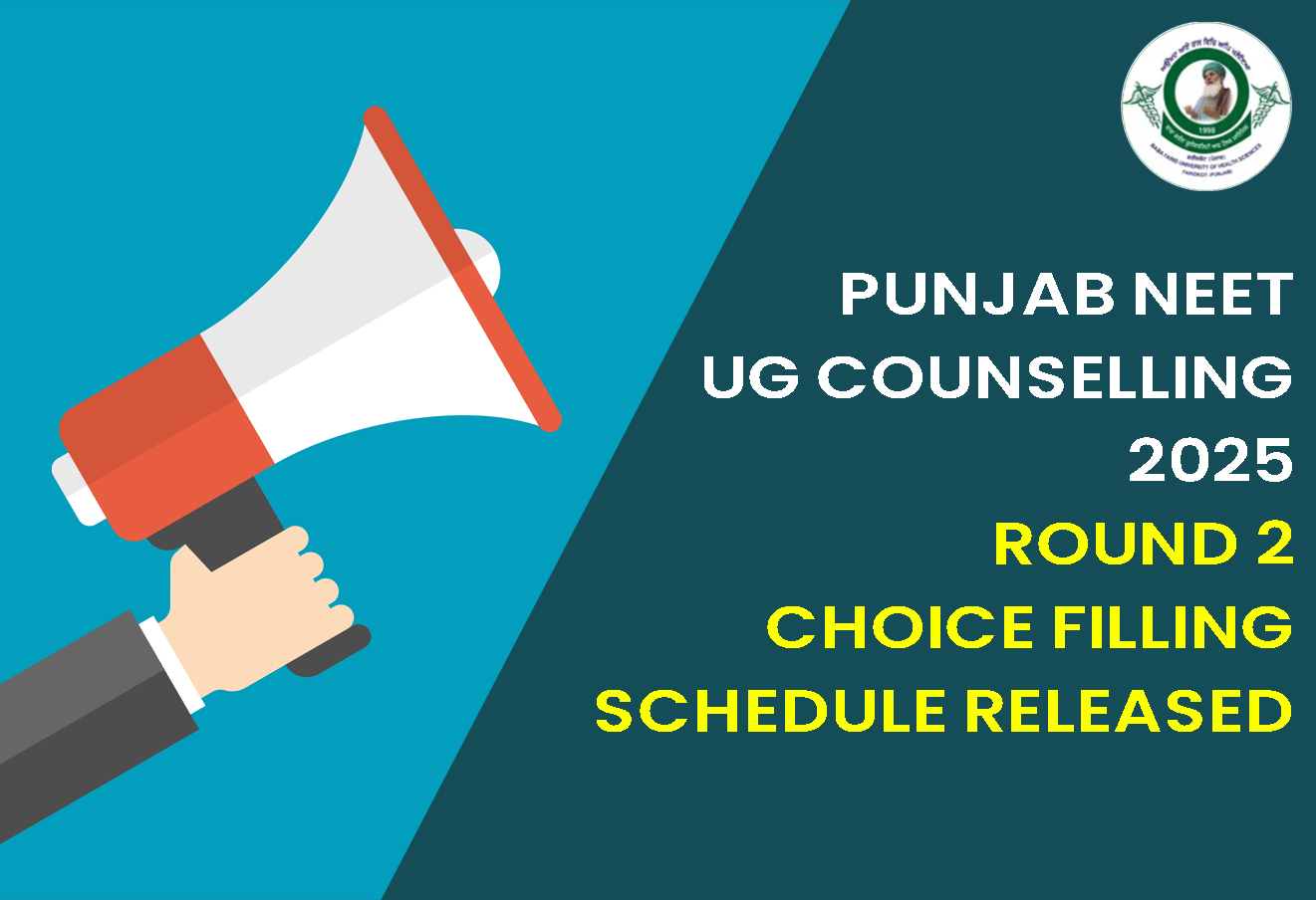 Punjab NEET UG Counselling 2025 – Round 2 Choice Filling Schedule Released