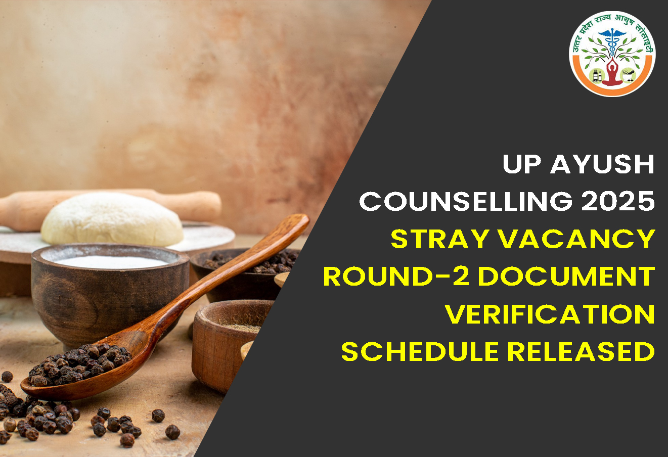 UP AYUSH Counselling 2025: Stray Vacancy Round-2 Document Verification Schedule Released