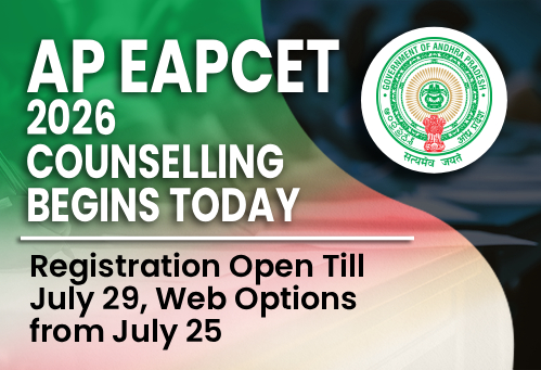 AP EAPCET 2026 Counselling Begins Today; Registration Open Till July 29, Web Options from July 25