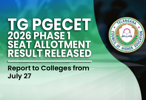 TG PGECET 2026 Phase 1 Seat Allotment Result Released; Report to Colleges from July 27